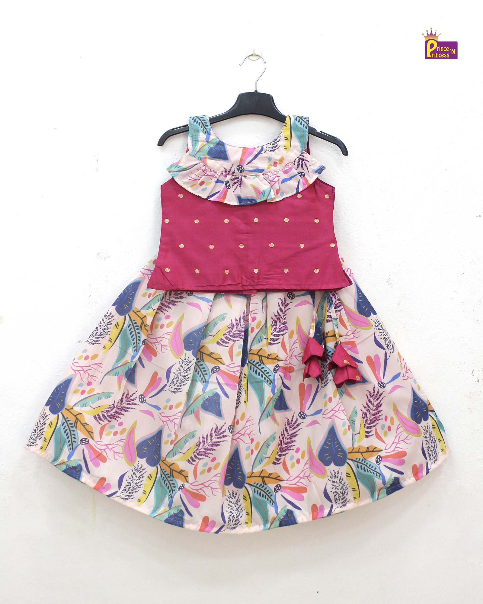 Kids Pink with Baby pink Lehenga Choli LC265 for kids festival wear