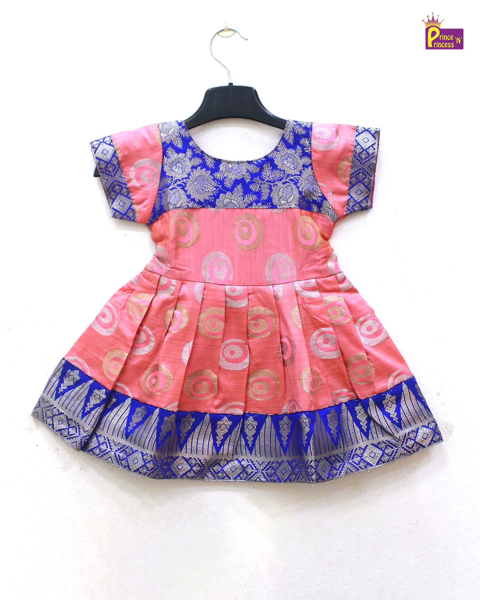 Kids Pink with Blue Party Frock LDF332 - Prince N Princess
