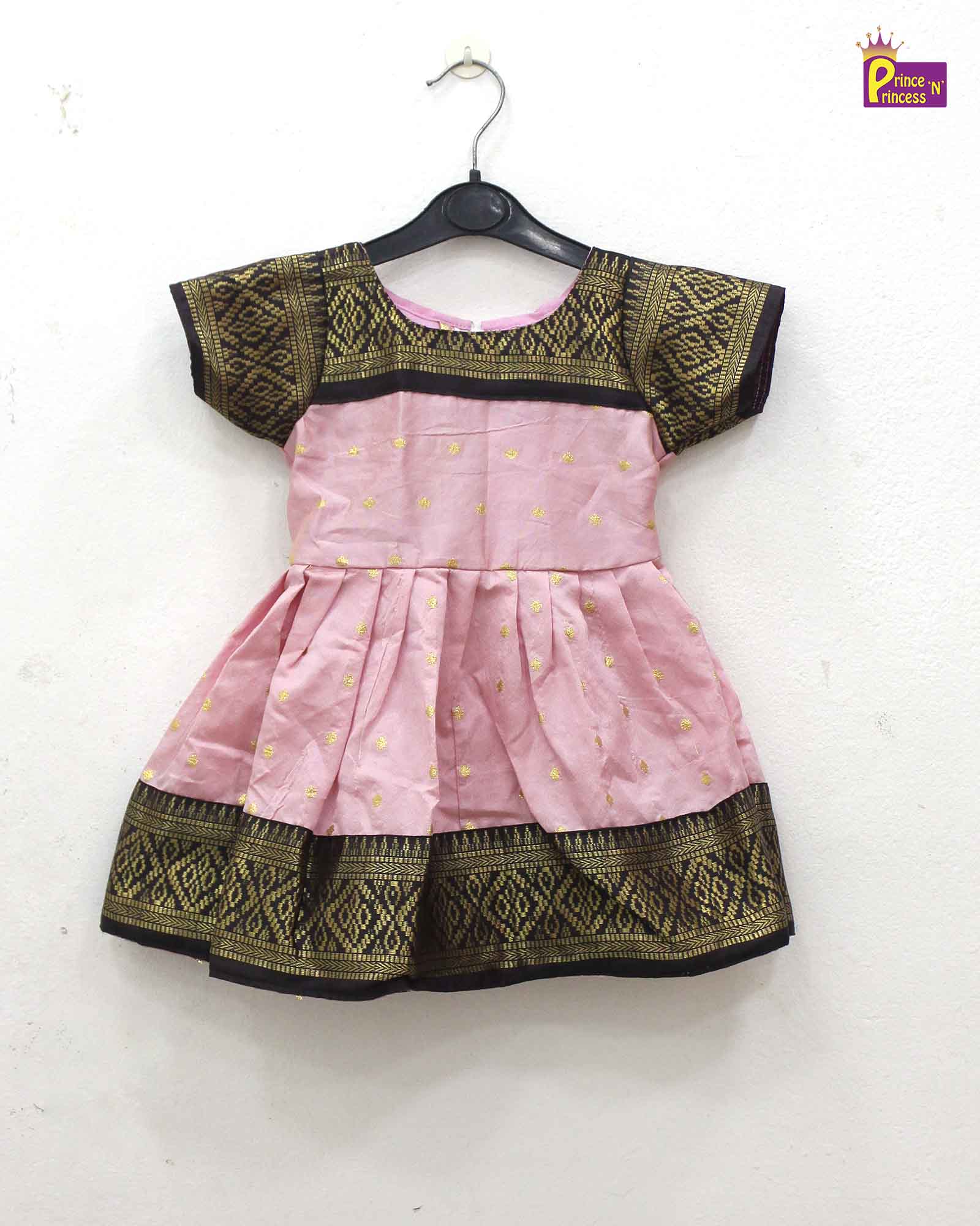 Kids Pink with Brown Party Frock LDF346 - Prince N Princess
