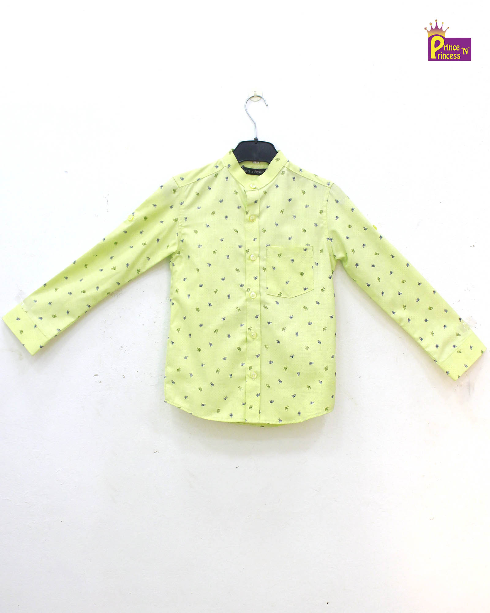 Kids Pista green Full Sleeve shirt ST006 - Prince N Princess