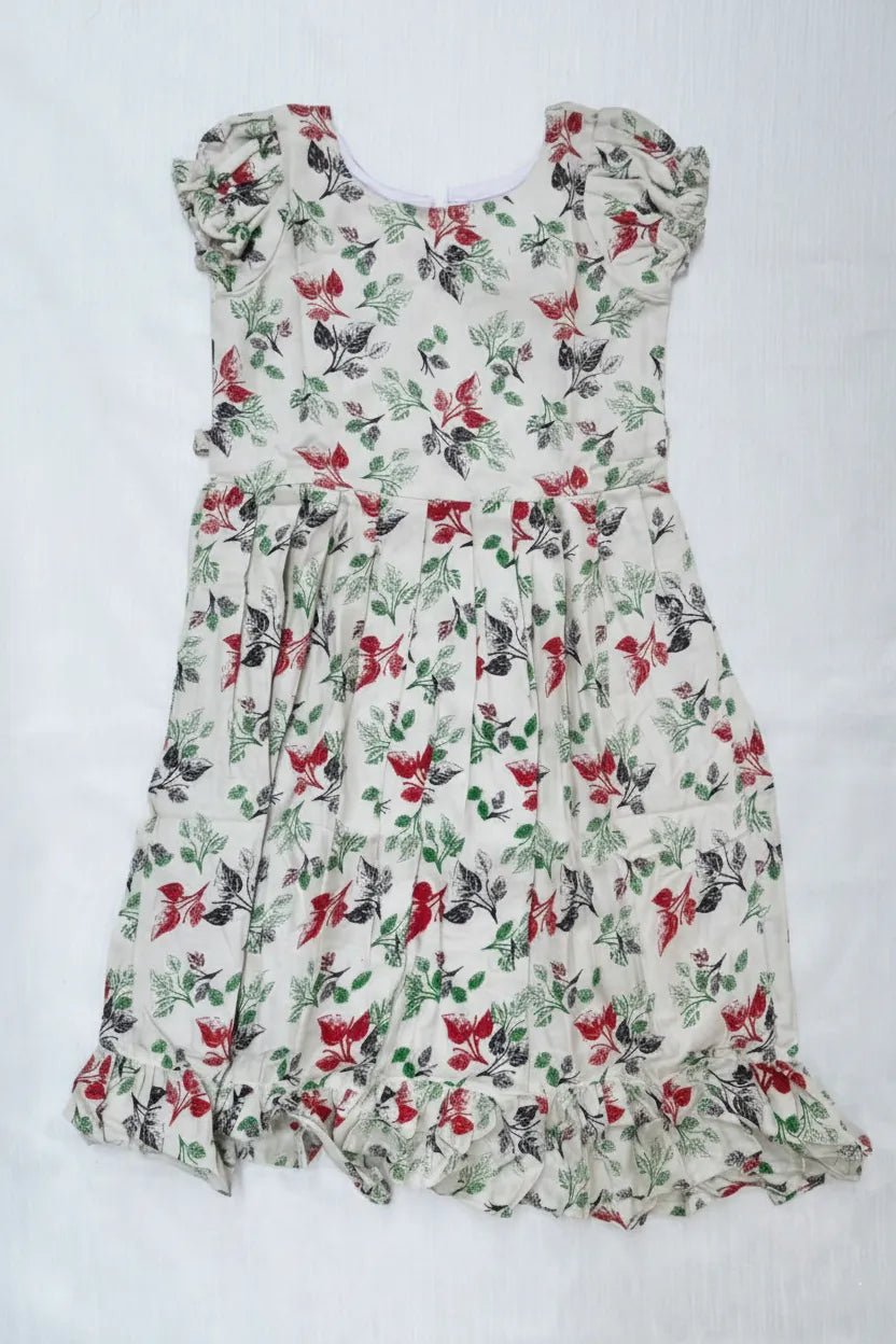 Kids Printed Cotton Frock in Pista Green CF277 - Prince N Princess