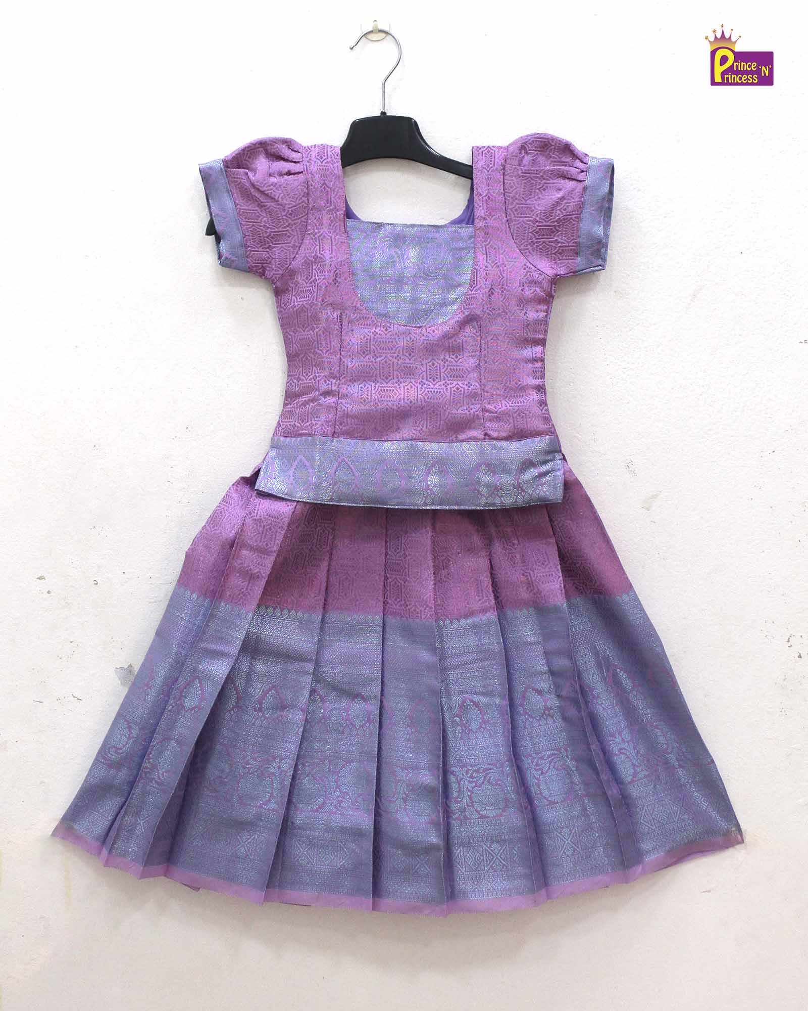 Kids Purple copper Traditional Pattupavadai PPP1696 - Prince N Princess