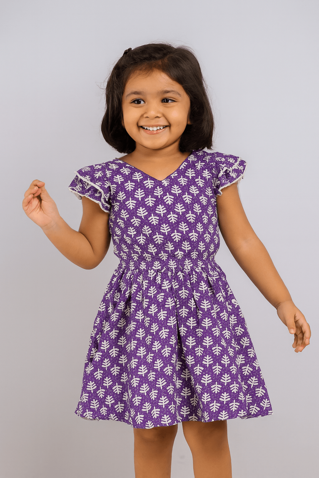 Kids Purple Cotton Frock CF294 - Prince N Princess