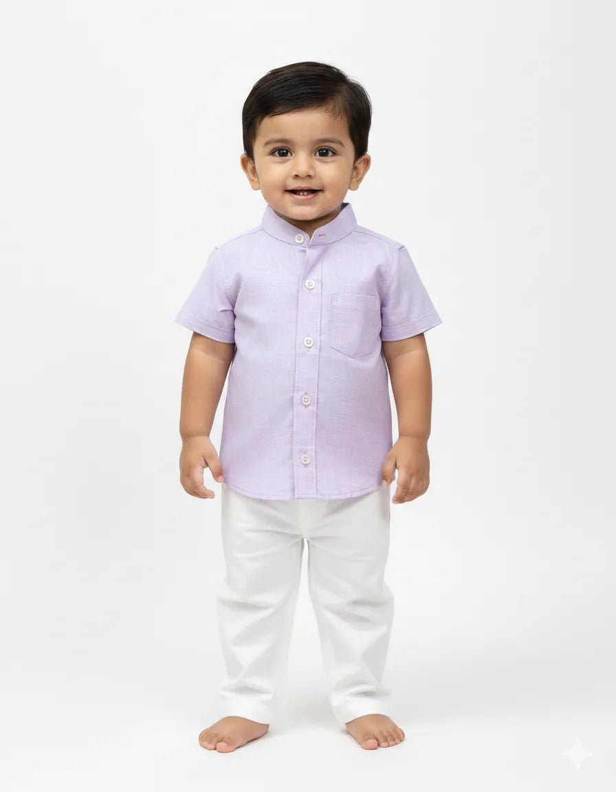 Kids Purple Cotton Shirt ST067 - Prince N Princess