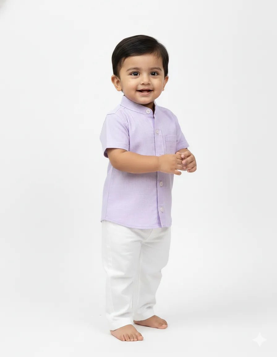 Kids Purple Cotton Shirt ST067 - Prince N Princess