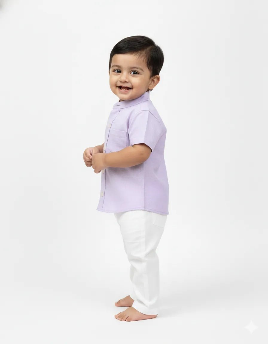 Kids Purple Cotton Shirt ST067 - Prince N Princess