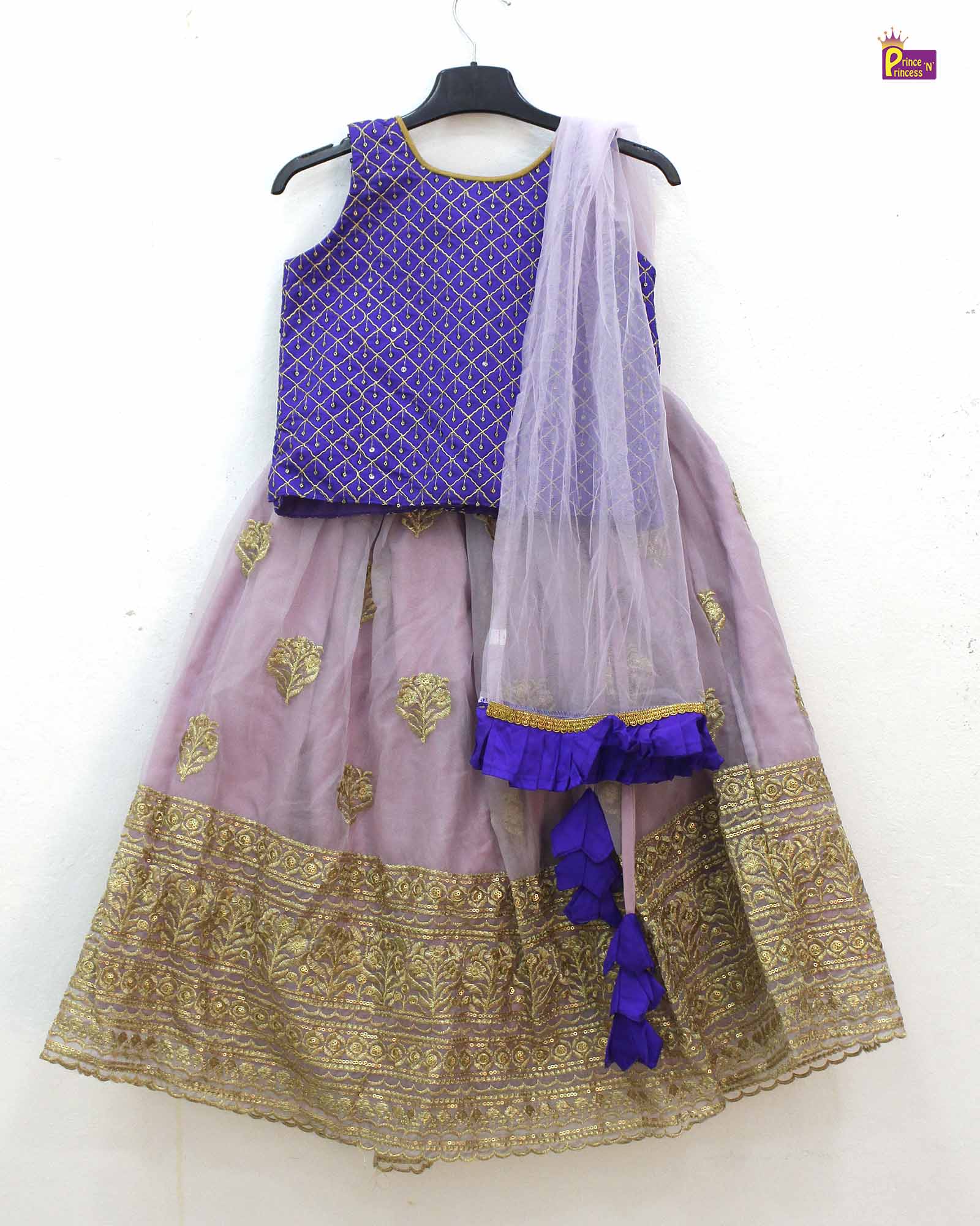 Kids Purple Sequence Embroidery Lehenga Choli LC176 - Prince N Princess