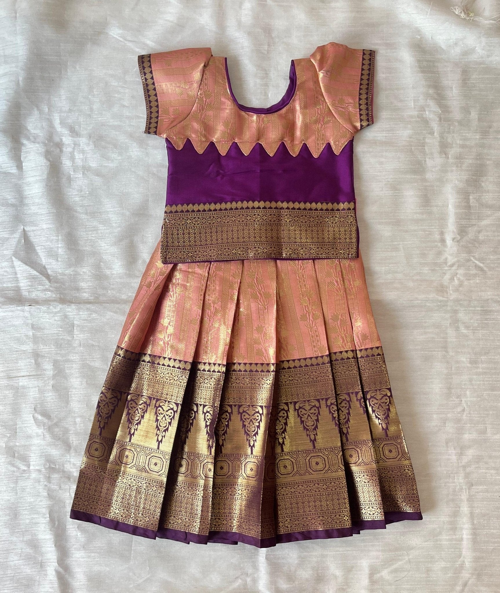 Kids Purple Traditional Pattupavadai PPP1965 - Prince N Princess