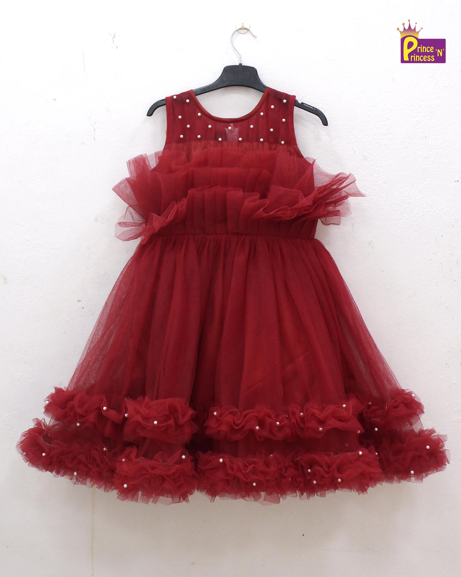 Kids Red Birthday Frock BG131 for kids festival wear