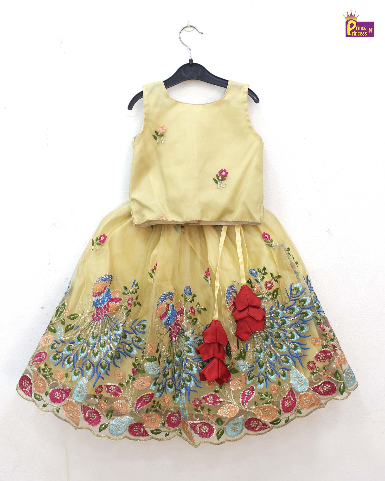 Kids Sandal emproidery Net ethnic Lehenga Choli LC182 - Prince N Princess