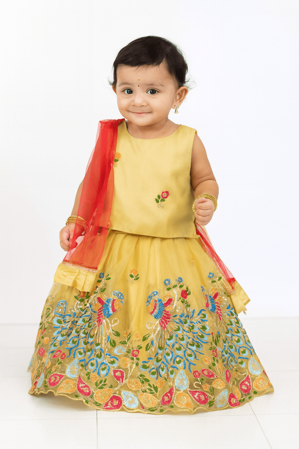 Kids Sandal emproidery Net ethnic Lehenga Choli LC182 - Prince N Princess