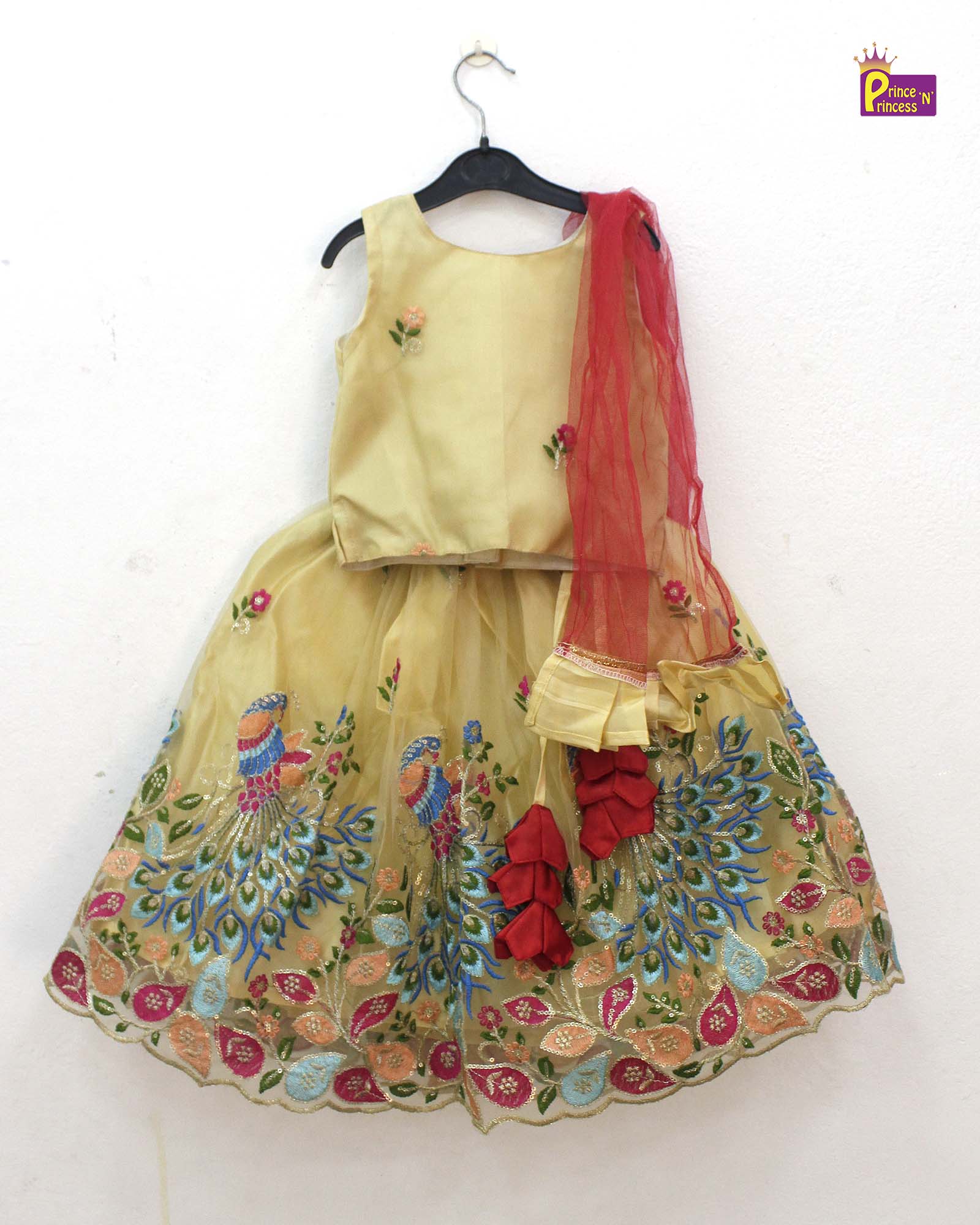 Kids Sandal emproidery Net ethnic Lehenga Choli LC182 - Prince N Princess