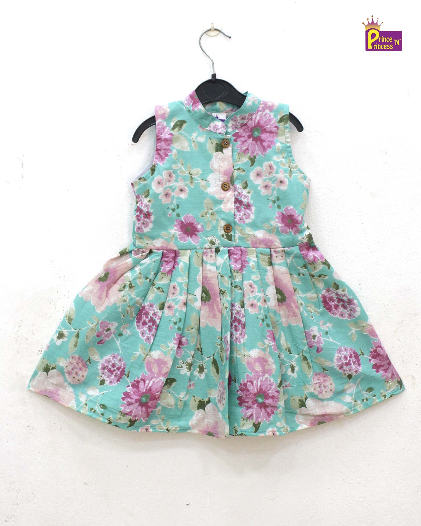 Kids Sky Blue Cotton Frock CF360 - Prince N Princess