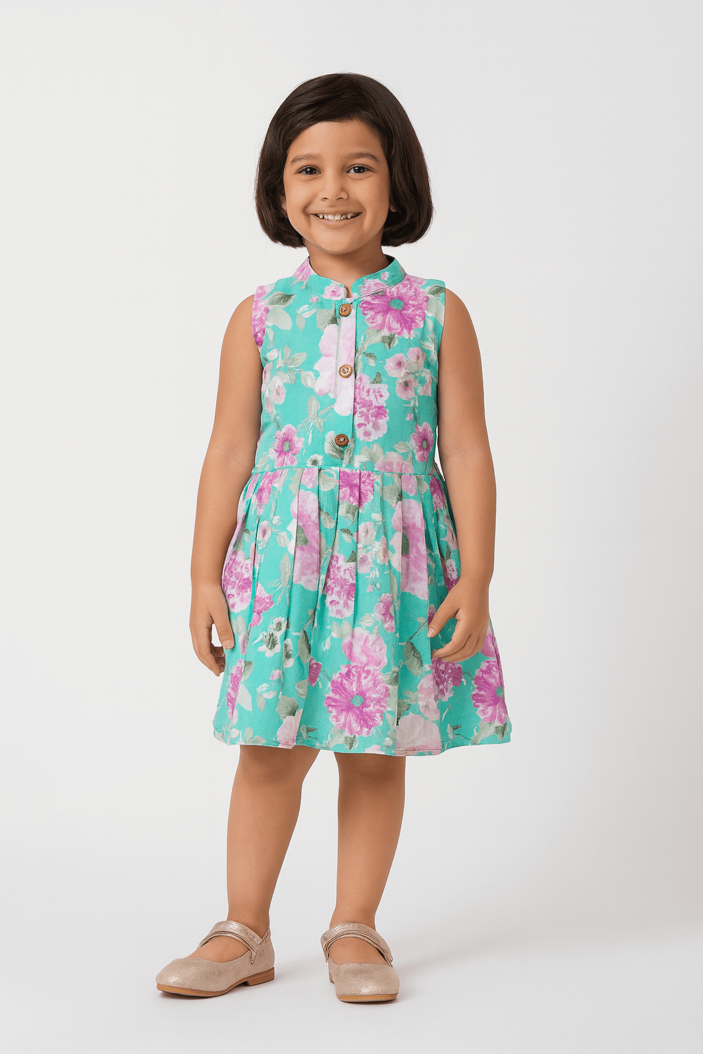 Kids Sky Blue Cotton Frock CF360 - Prince N Princess