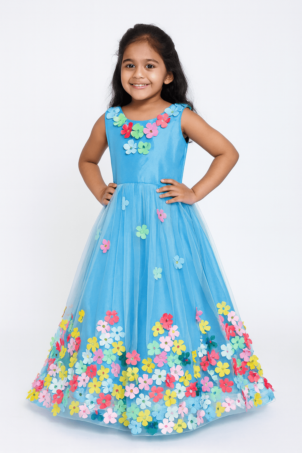Kids Skyblue Birthday Gown BG192 - Prince N Princess