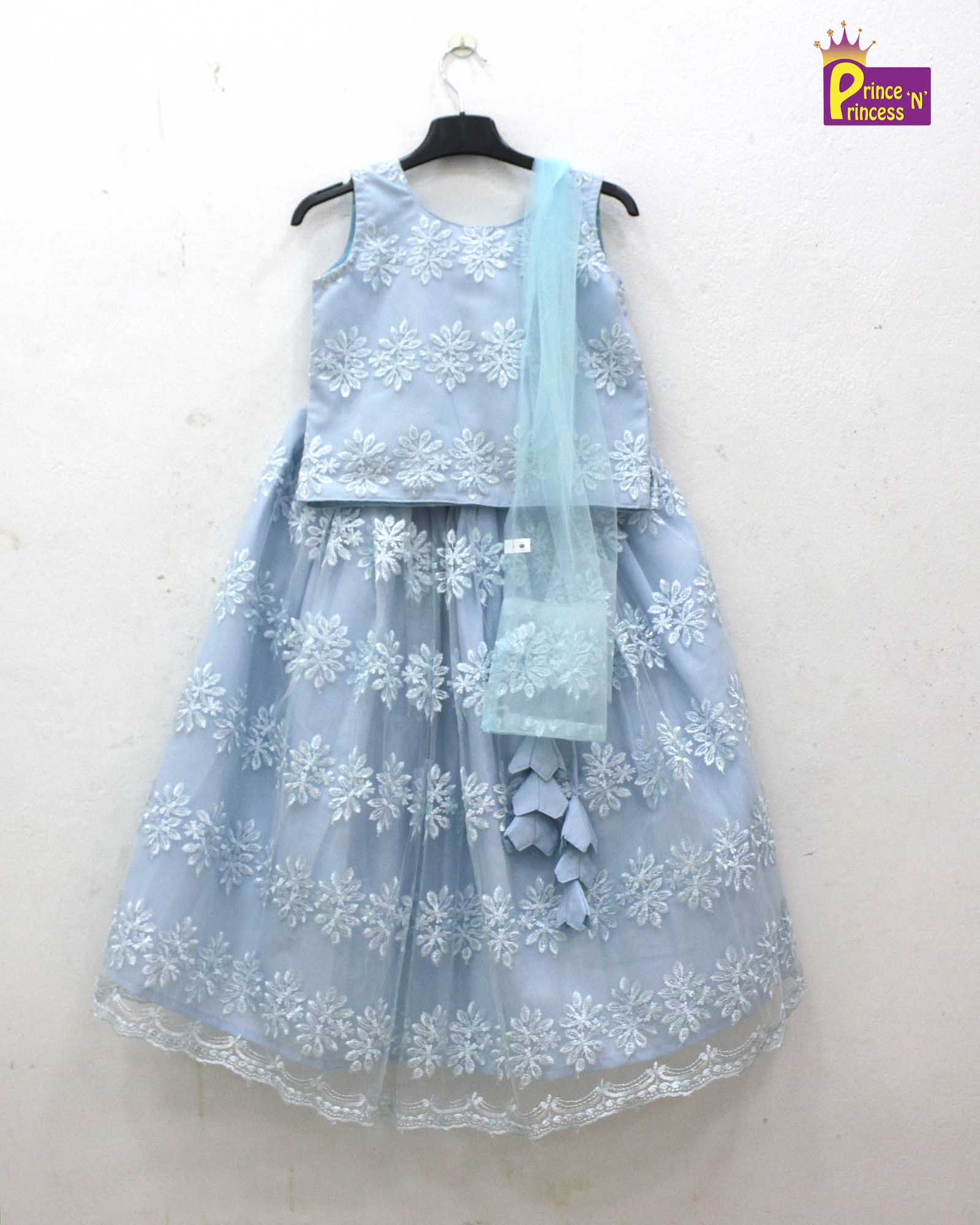 Kids Skyblue embroidery ethnic Lehenga Choli LC196 - Prince N Princess