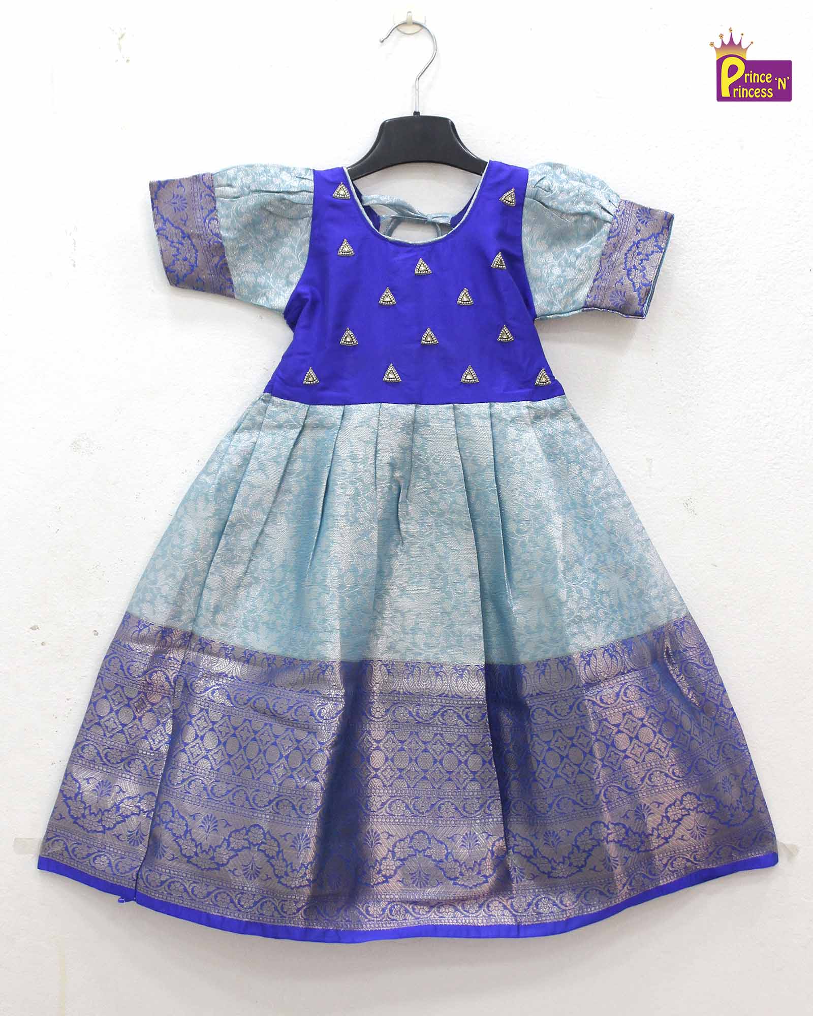 Kids Traditional Blue aari Long gown PG427 - Prince N Princess
