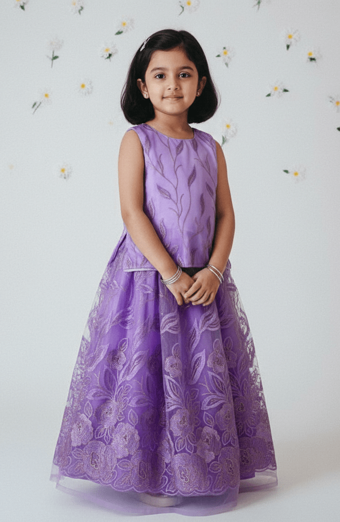Kids Trending Lavender Lehenga Choli LC282 for kids festival wear