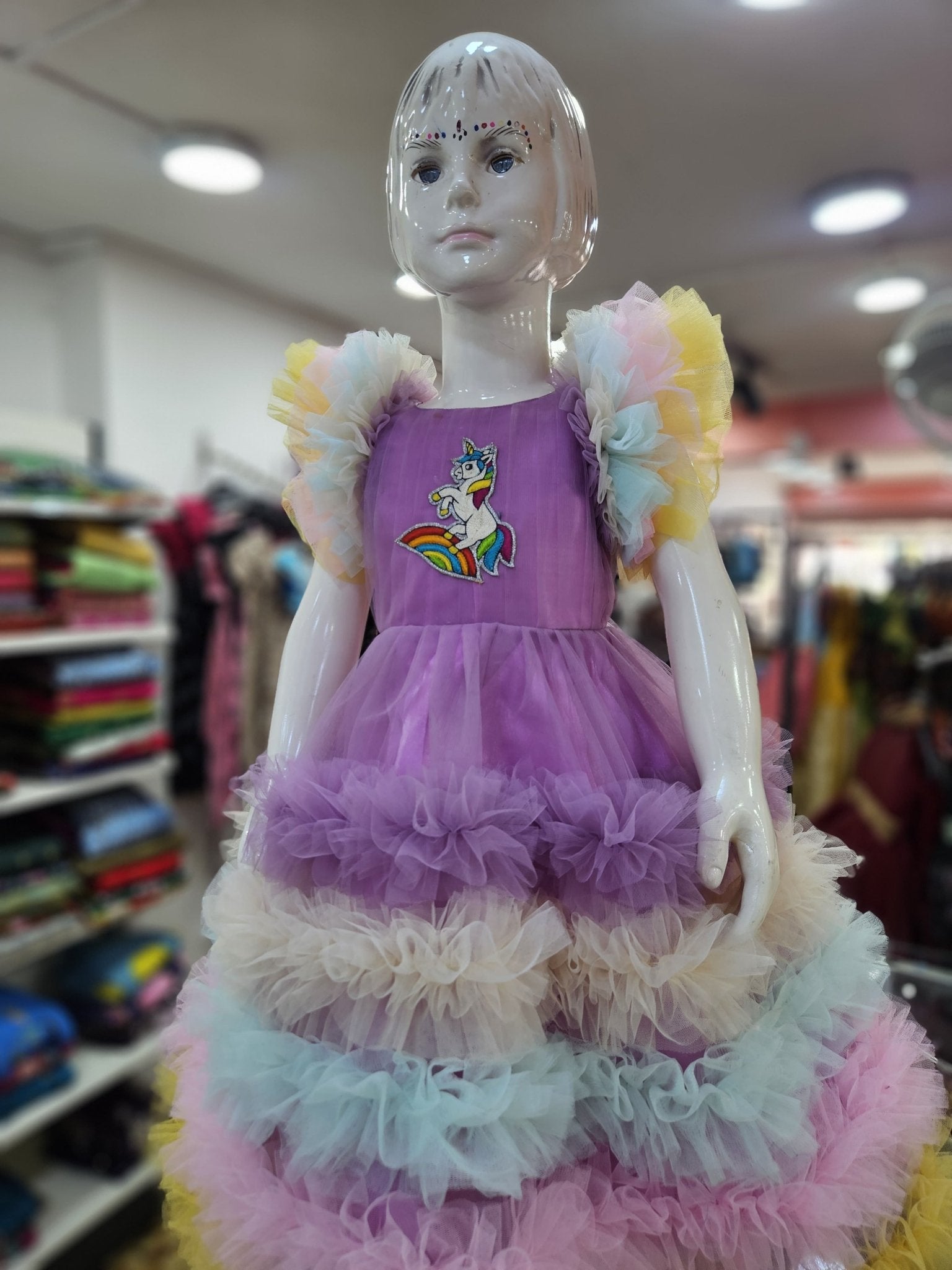 Kids Unicorn multi colour Prince N Princess Party Gown BG234 - Prince N Princess