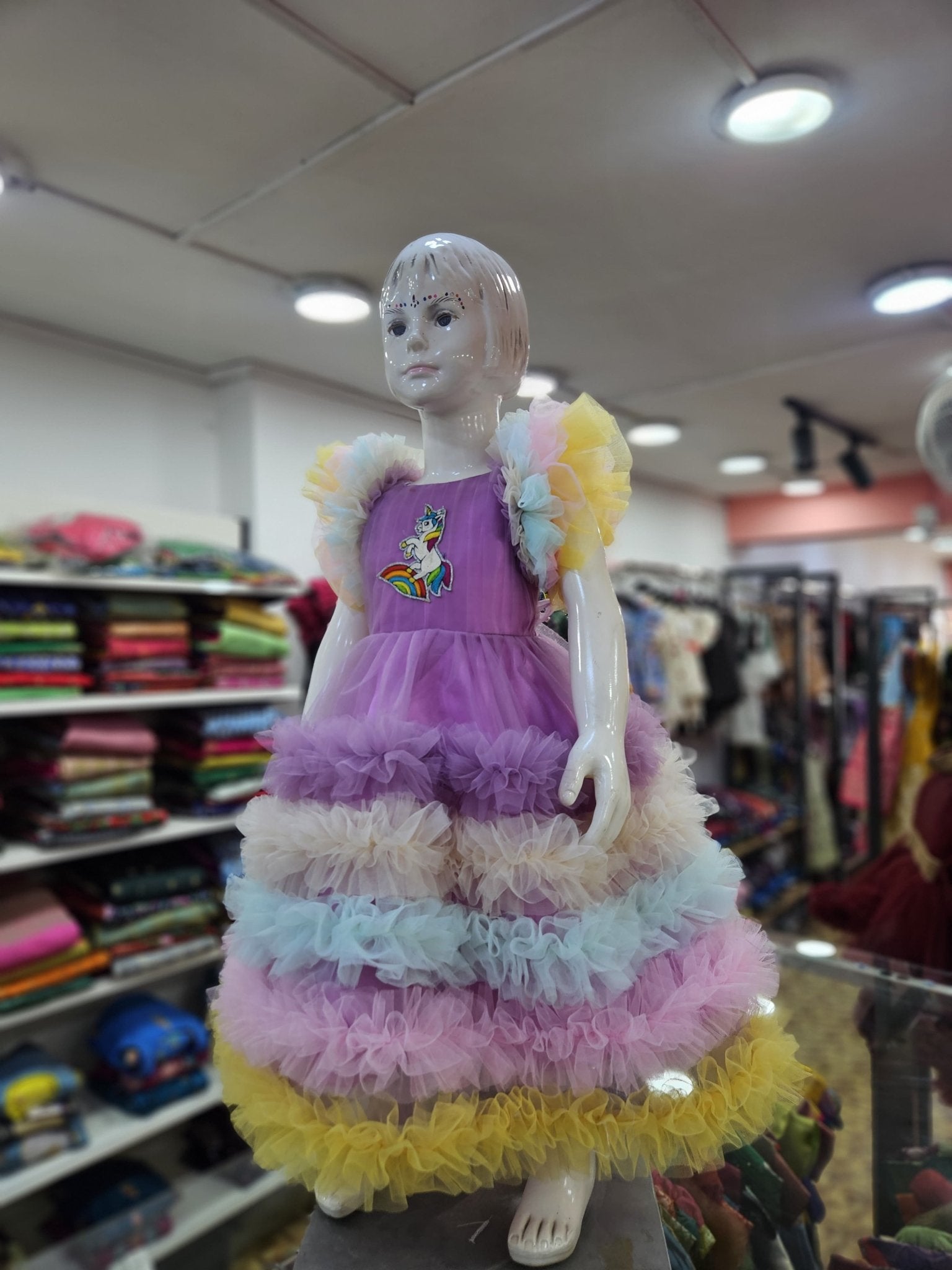 Kids Unicorn multi colour Prince N Princess Party Gown BG234 - Prince N Princess