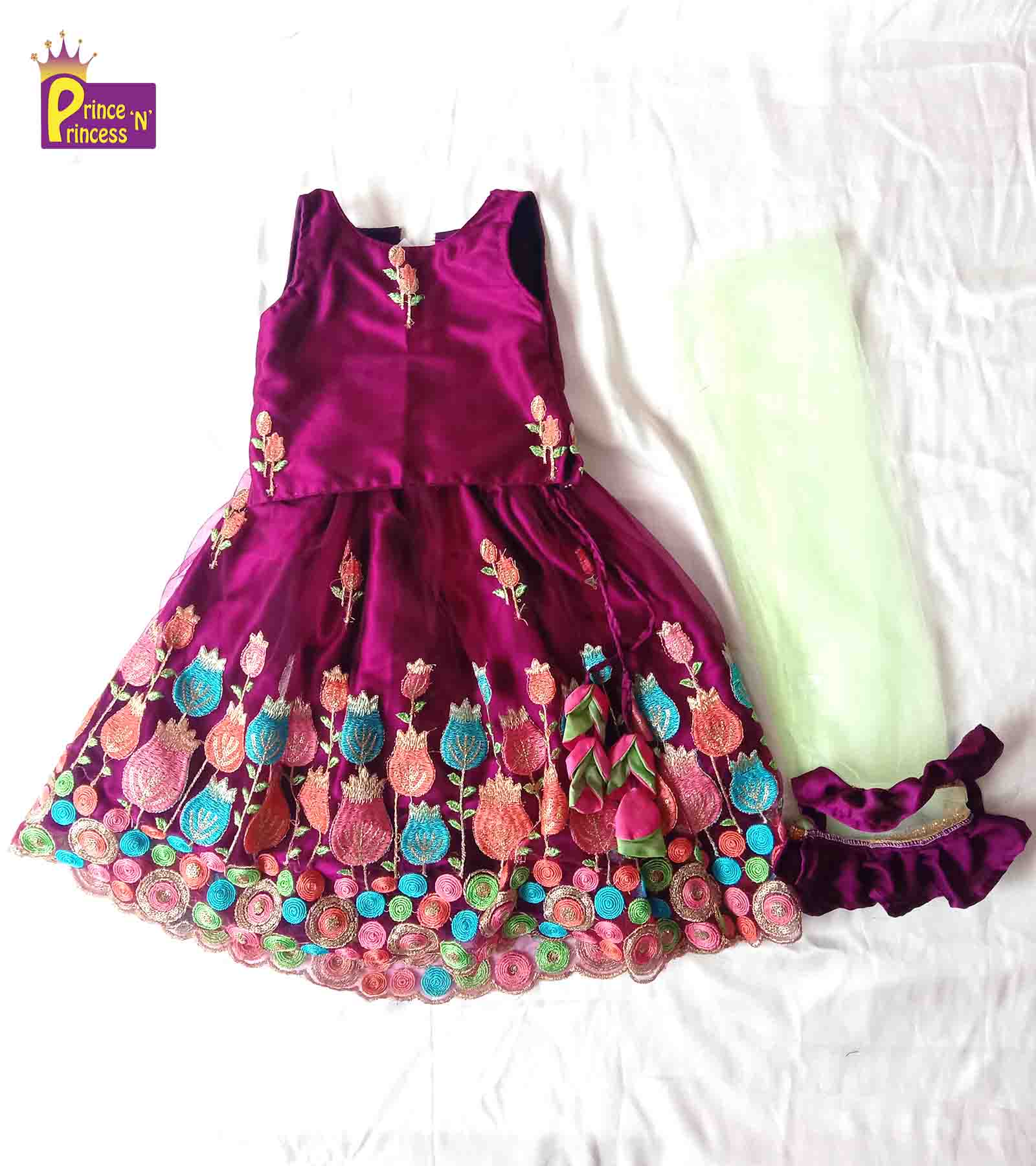 Kids Whine emproidery ethnic Lehenga Choli LC167 - Prince N Princess