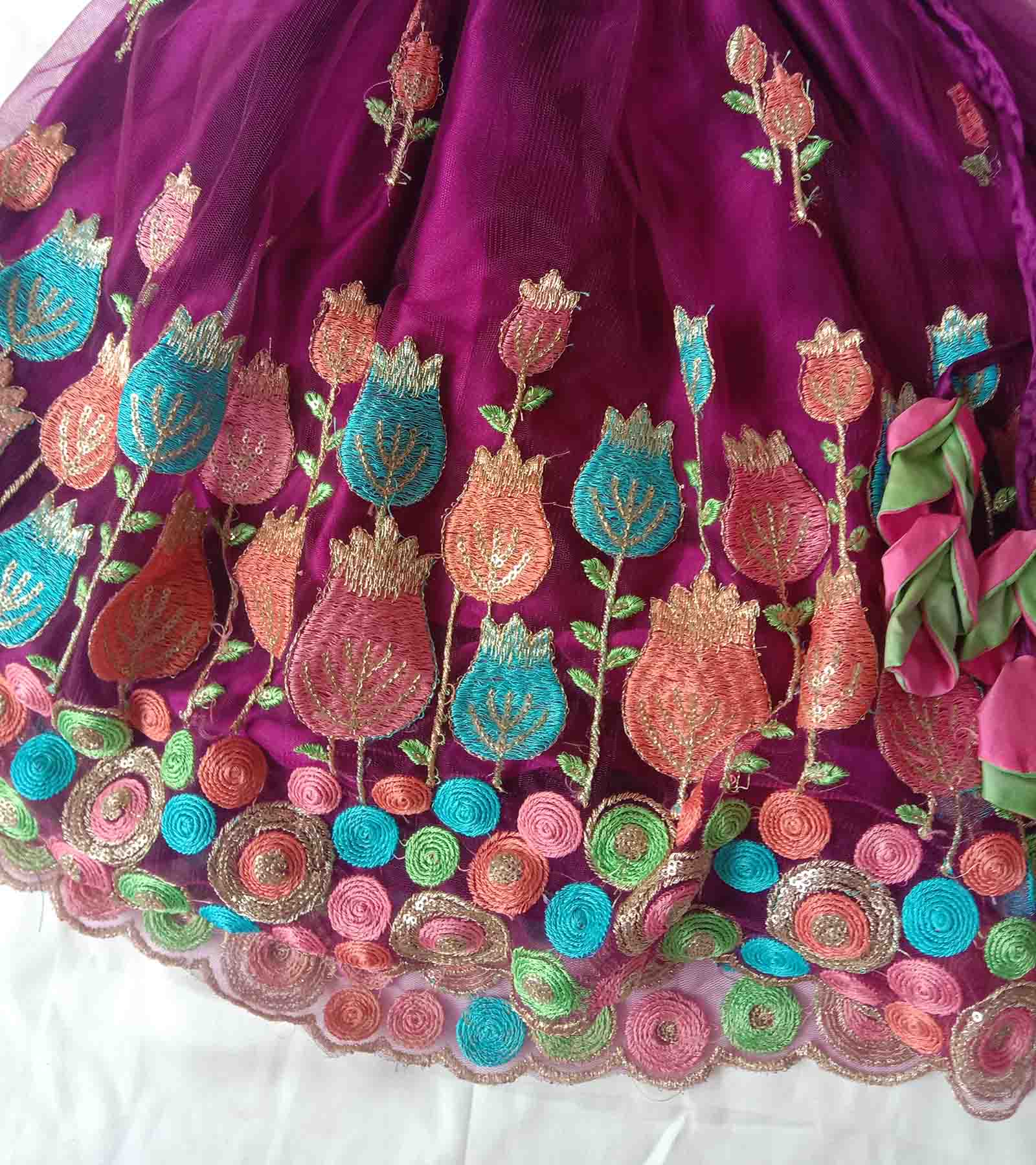 Kids Whine emproidery ethnic Lehenga Choli LC167 - Prince N Princess