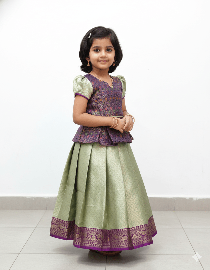 Magenta Traditional Pattu Pavadai - Ethnic Wear │elegant outfit - Prince N Princess
