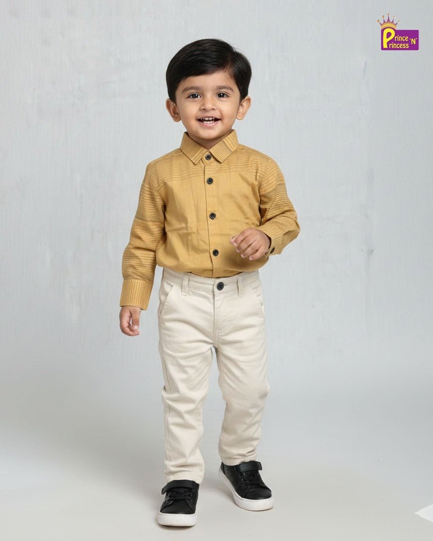 Kids Yellow Cotton Shirt ST214 - Prince N Princess