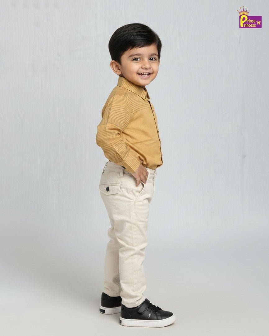 Kids Yellow Cotton Shirt ST214 - Prince N Princess