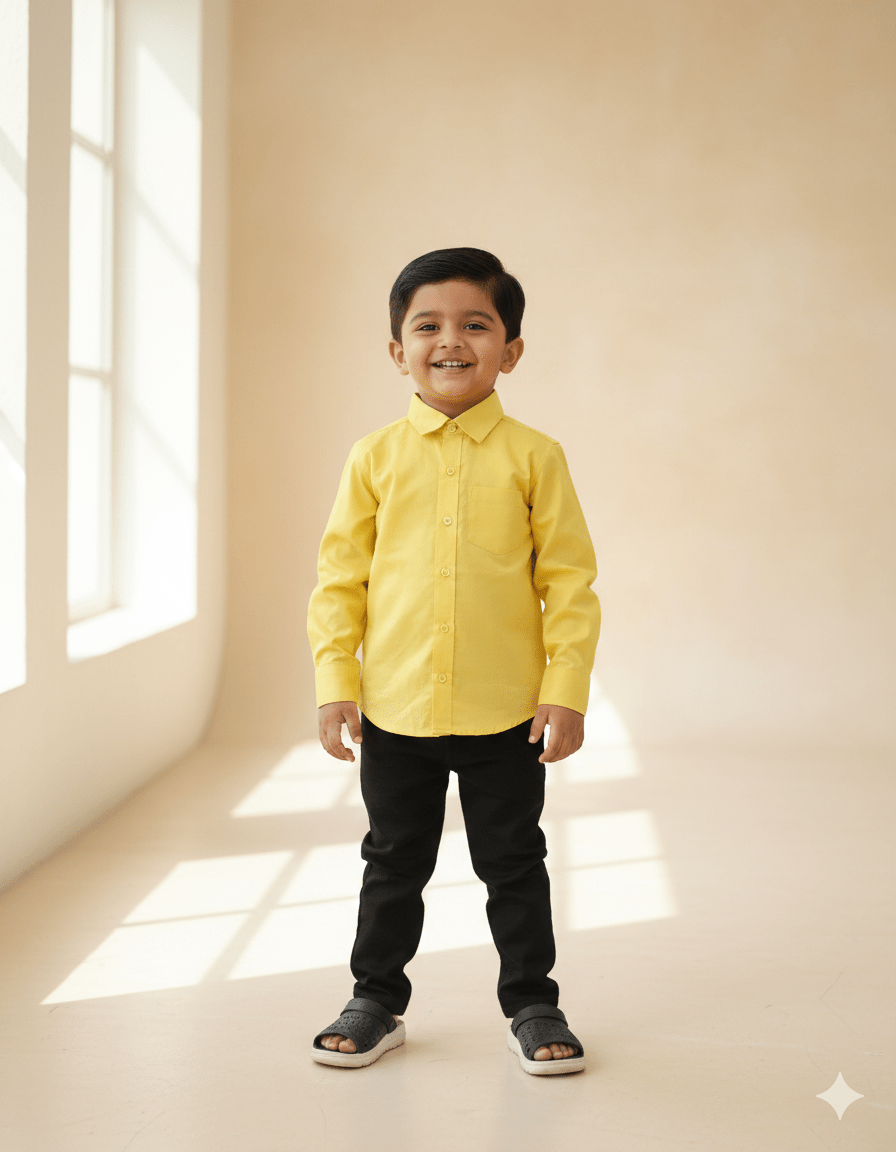 Kids Yellow Full Sleeve shirt ST141 - Prince N Princess