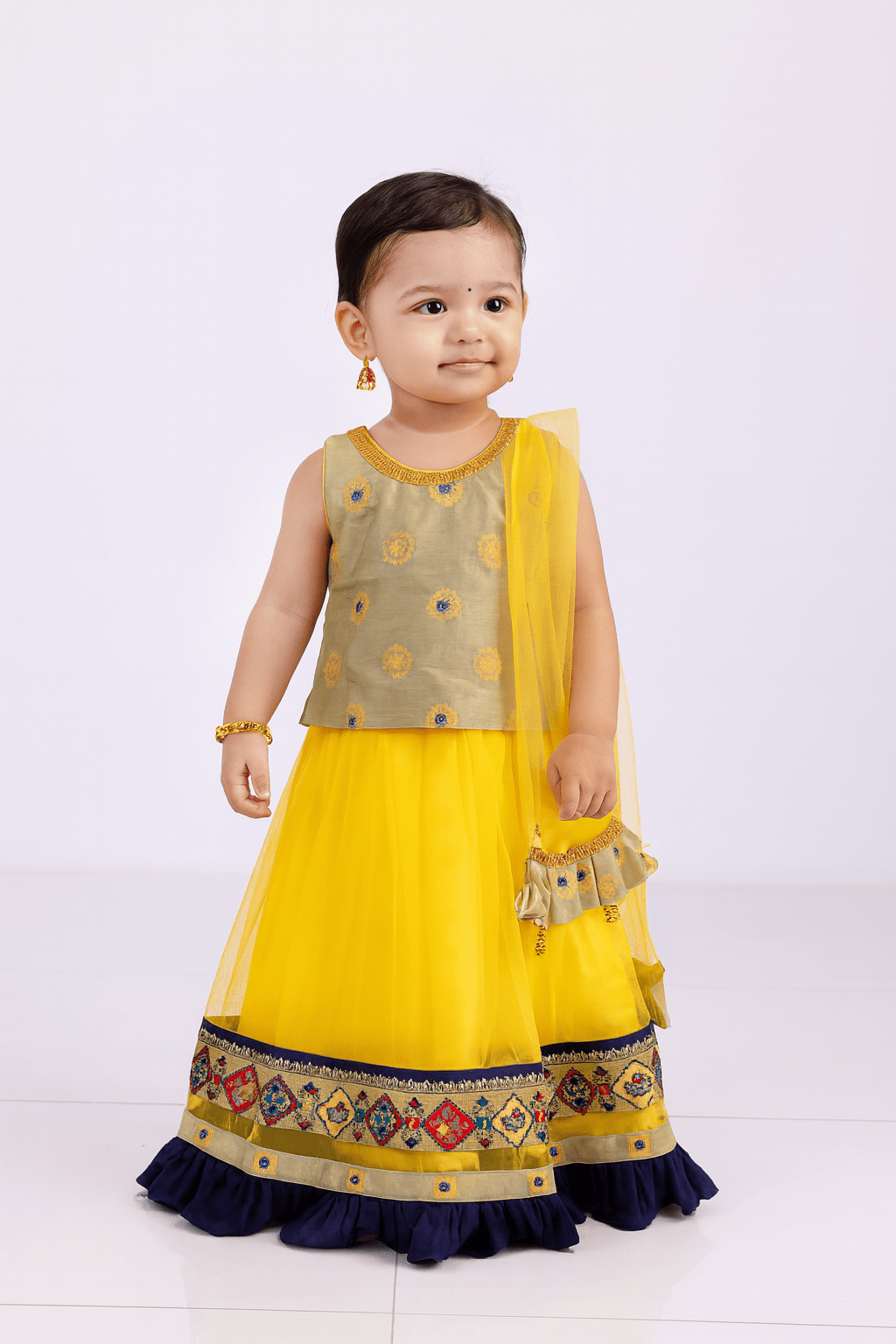Kids Yellow Lehenga Choli LC100 - Prince N Princess