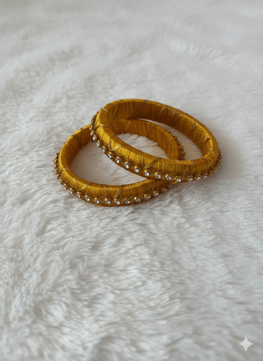 Kids Yellow Silk thread Bangles BA023 - Prince N Princess