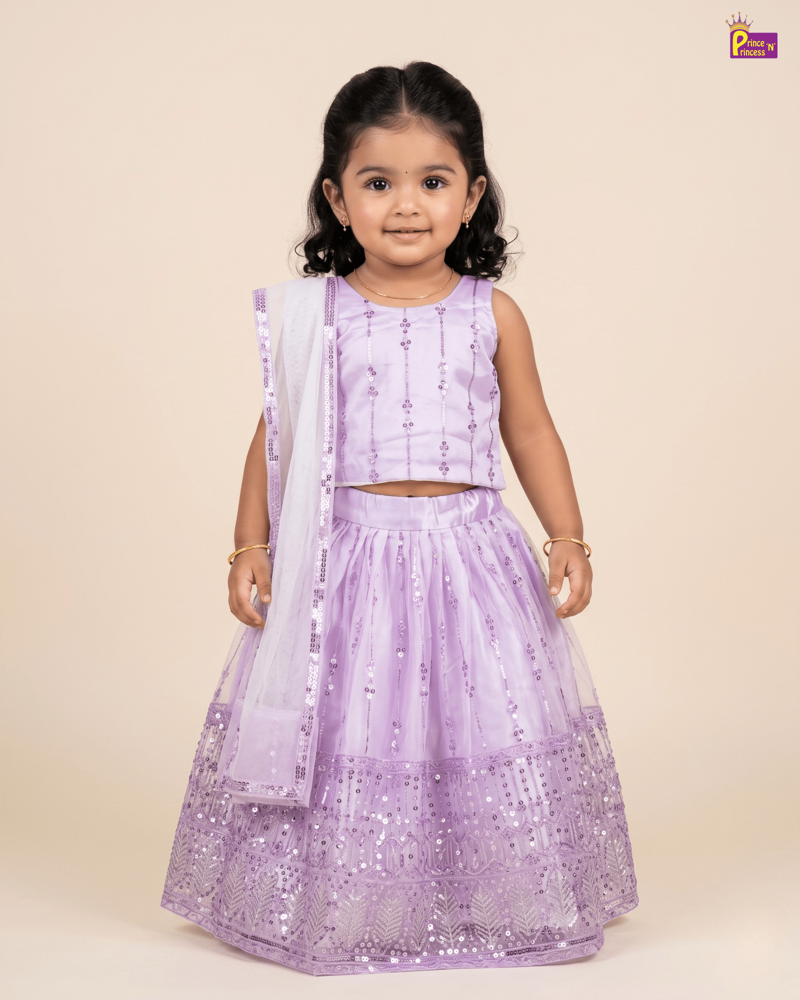 Lavender Designer Lehenga Choli with Net Dupatta for Girls LC280 for kids festival wear