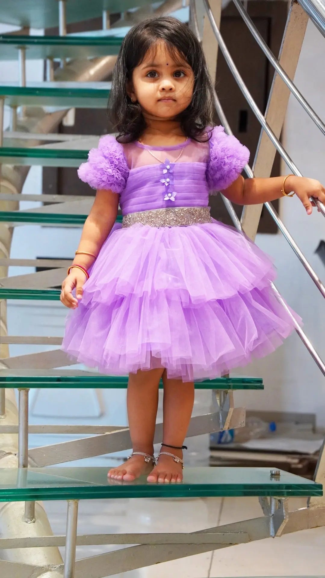 Lavender Kids Birthday Frock BG178 - Prince N Princess