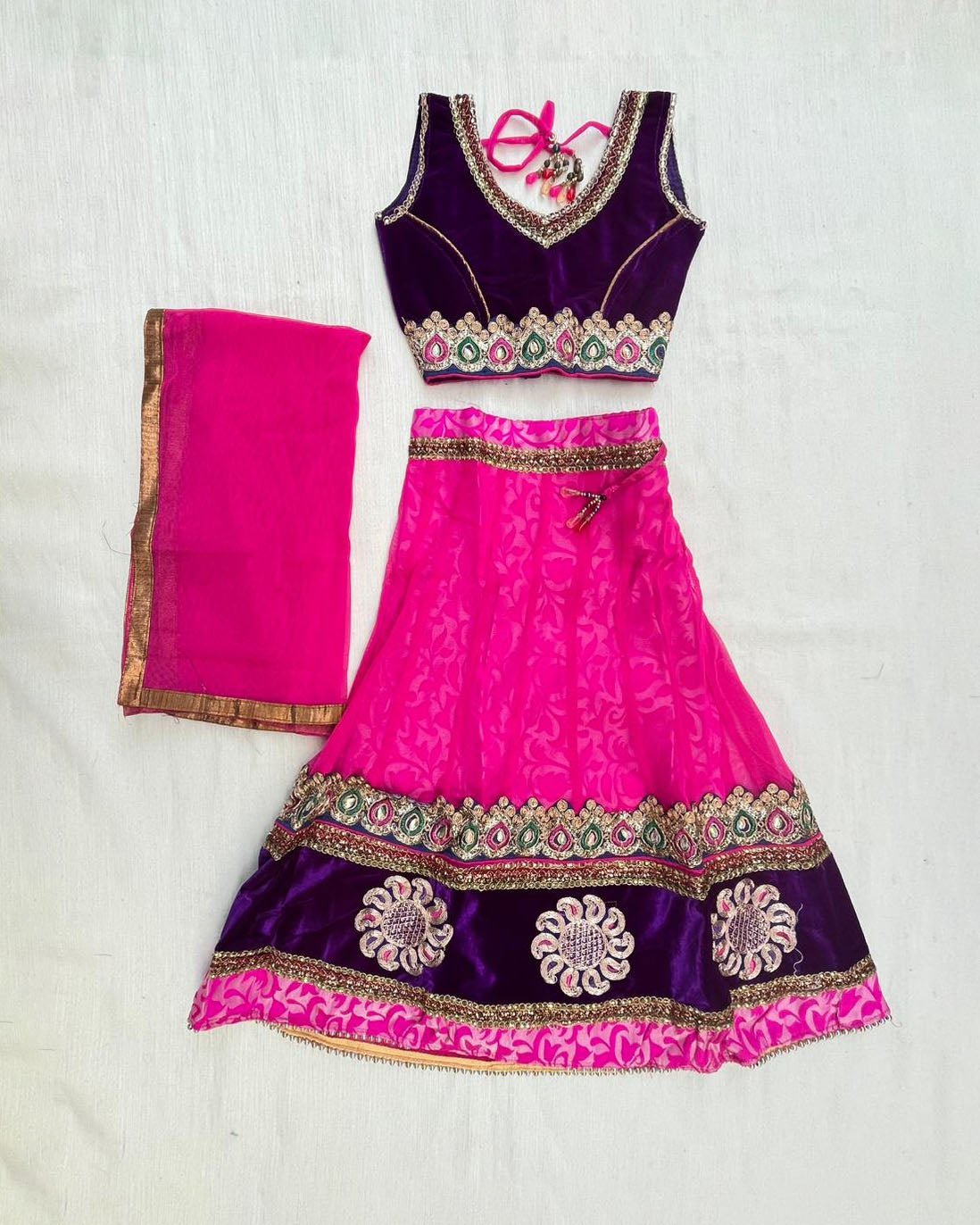 Light Pink Purple Half Saree or Dhavani for Little Princess HF046 - Prince N Princess