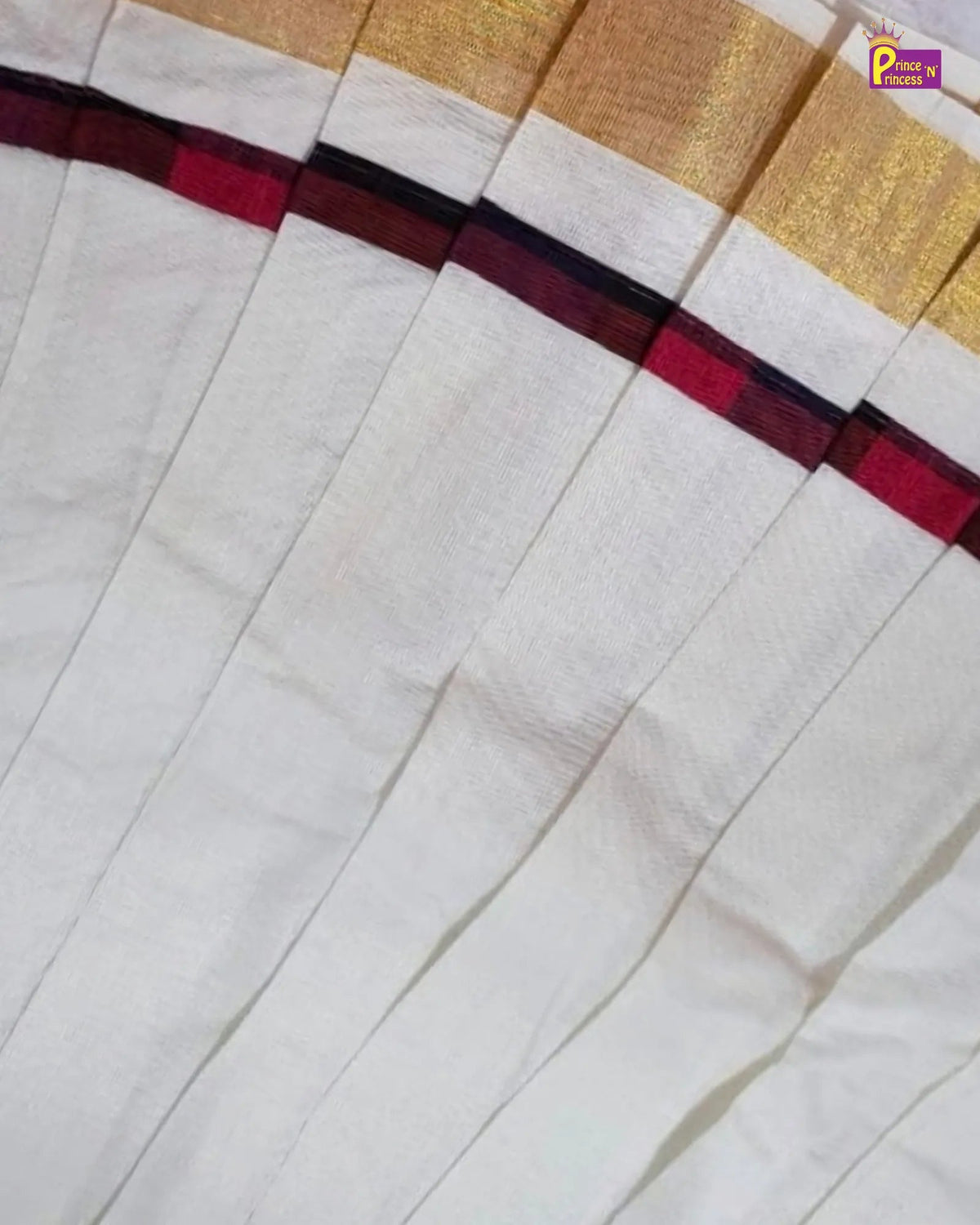 Madras Checks Kasavu Cotton Pavadai for Girls - Pure Cotton Set PPP2197 for kids festival wear