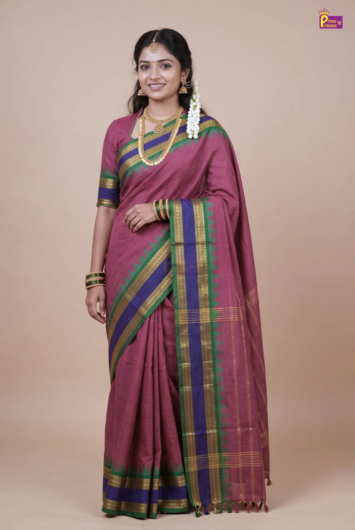 Mother Daughter Combo | Chettinad Cotton Saree & Your Baby Outfit (Read Description) - MDC003 for kids festival wear