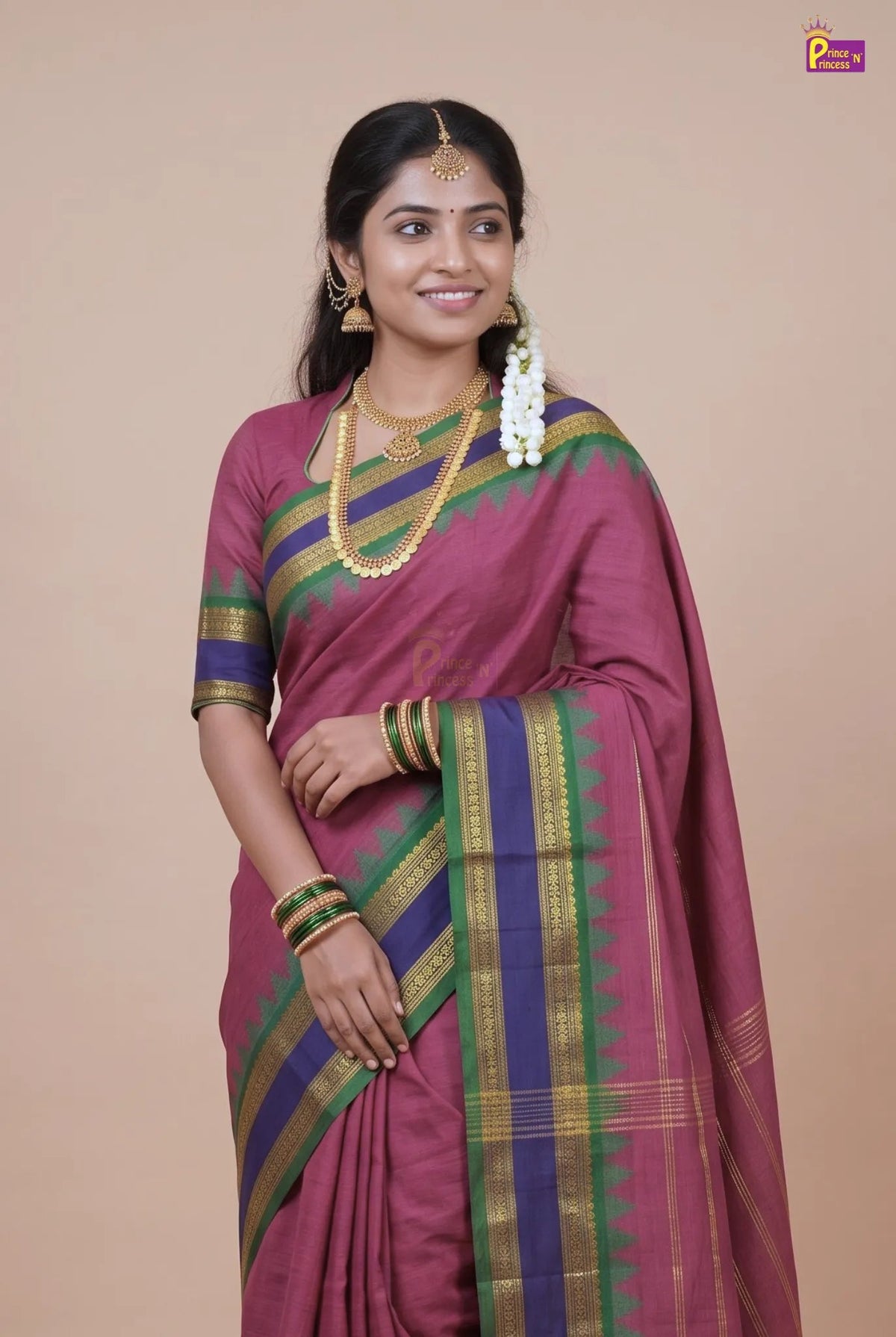 Mother Daughter Combo | Chettinad Cotton Saree & Your Baby Outfit (Read Description) - MDC003 for kids festival wear