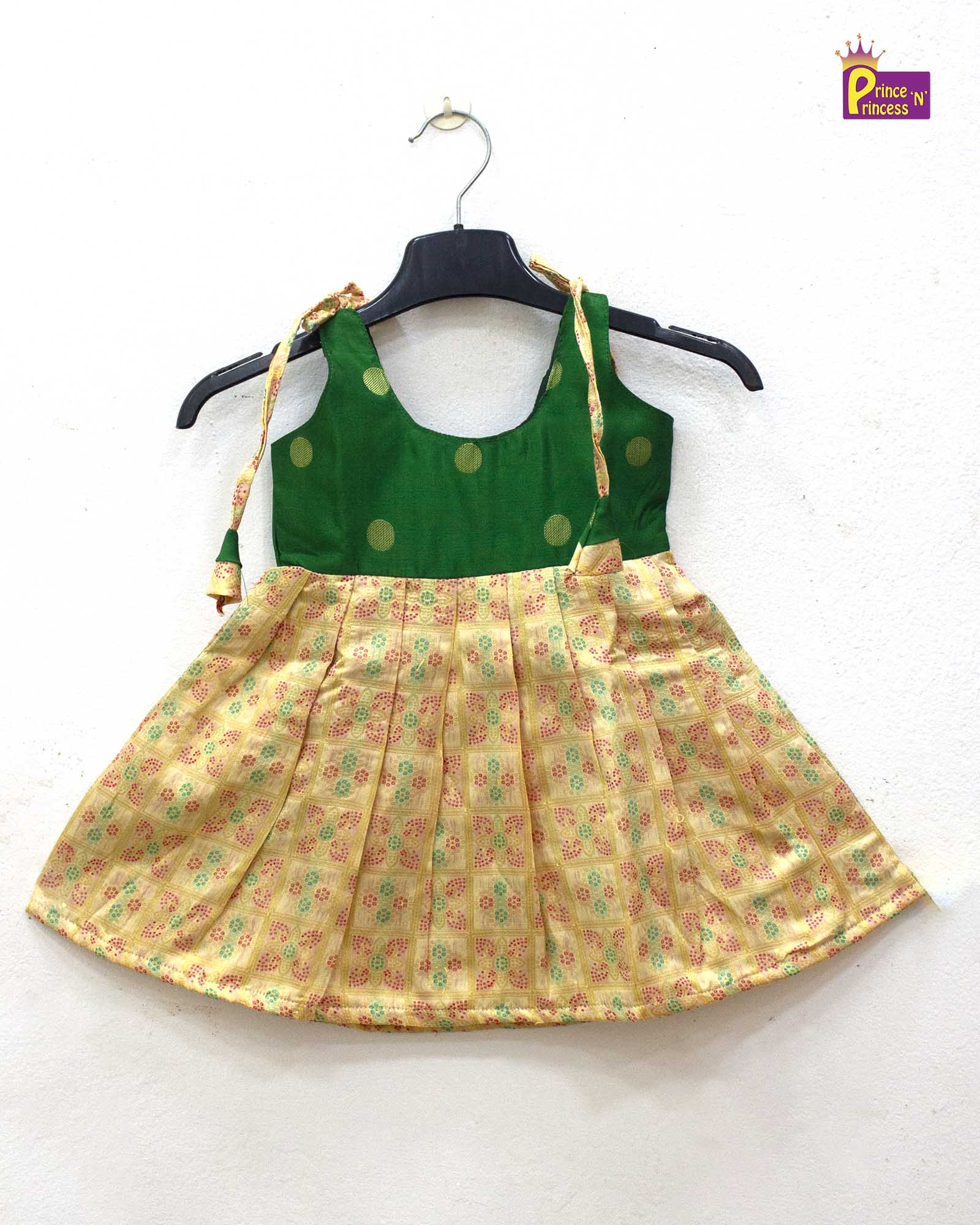 New Born And Sandal Raw Silk Frock LF1564 - Prince N Princess