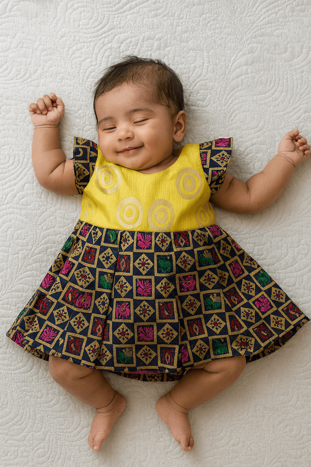 New Born Black and Yellow Frock LF913 - Prince N Princess
