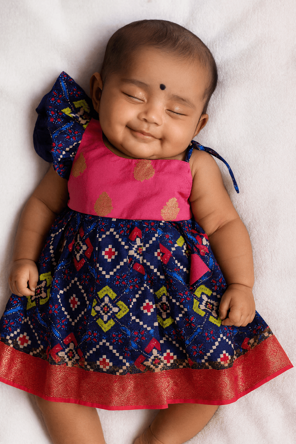 newborn butterfly sleeve pattu frock green naming ceremony photoshoot dress princenprincess