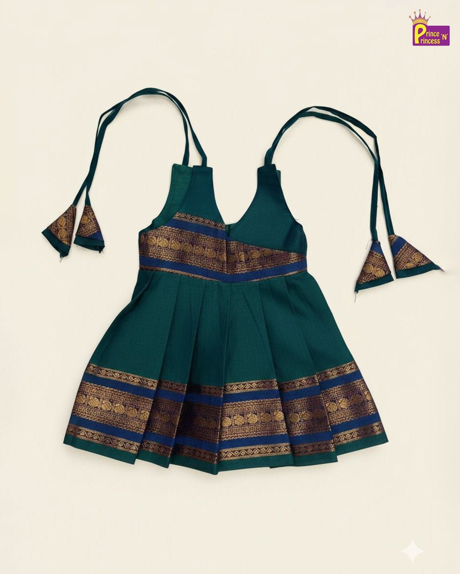 New Born Chettinad Cotton Frock Green LF1701 - Prince N Princess