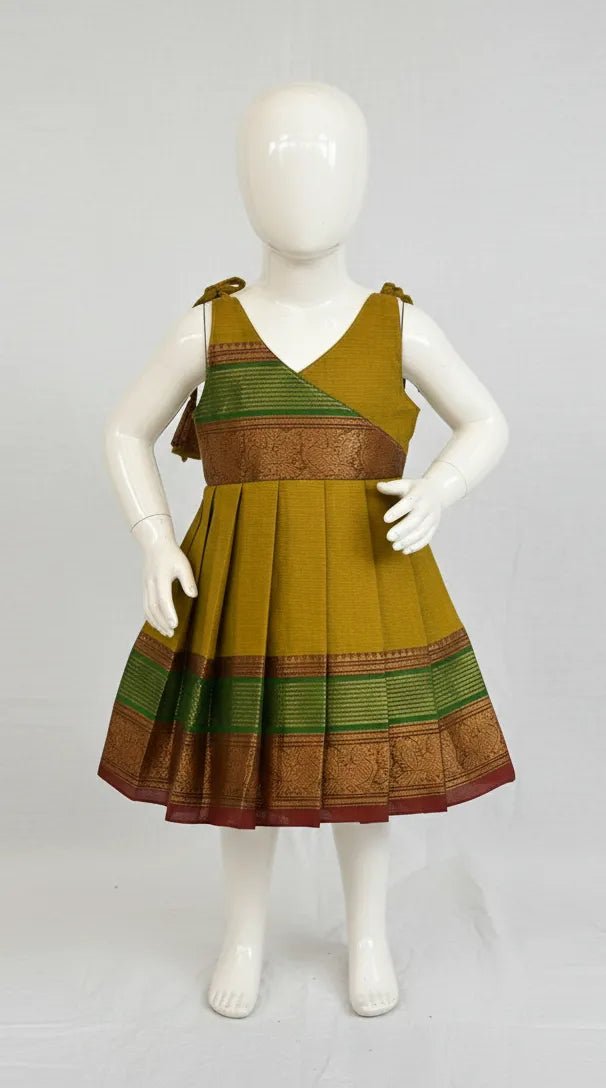 New Born Green Chettinad Cotton Frock LF1711 - Prince N Princess