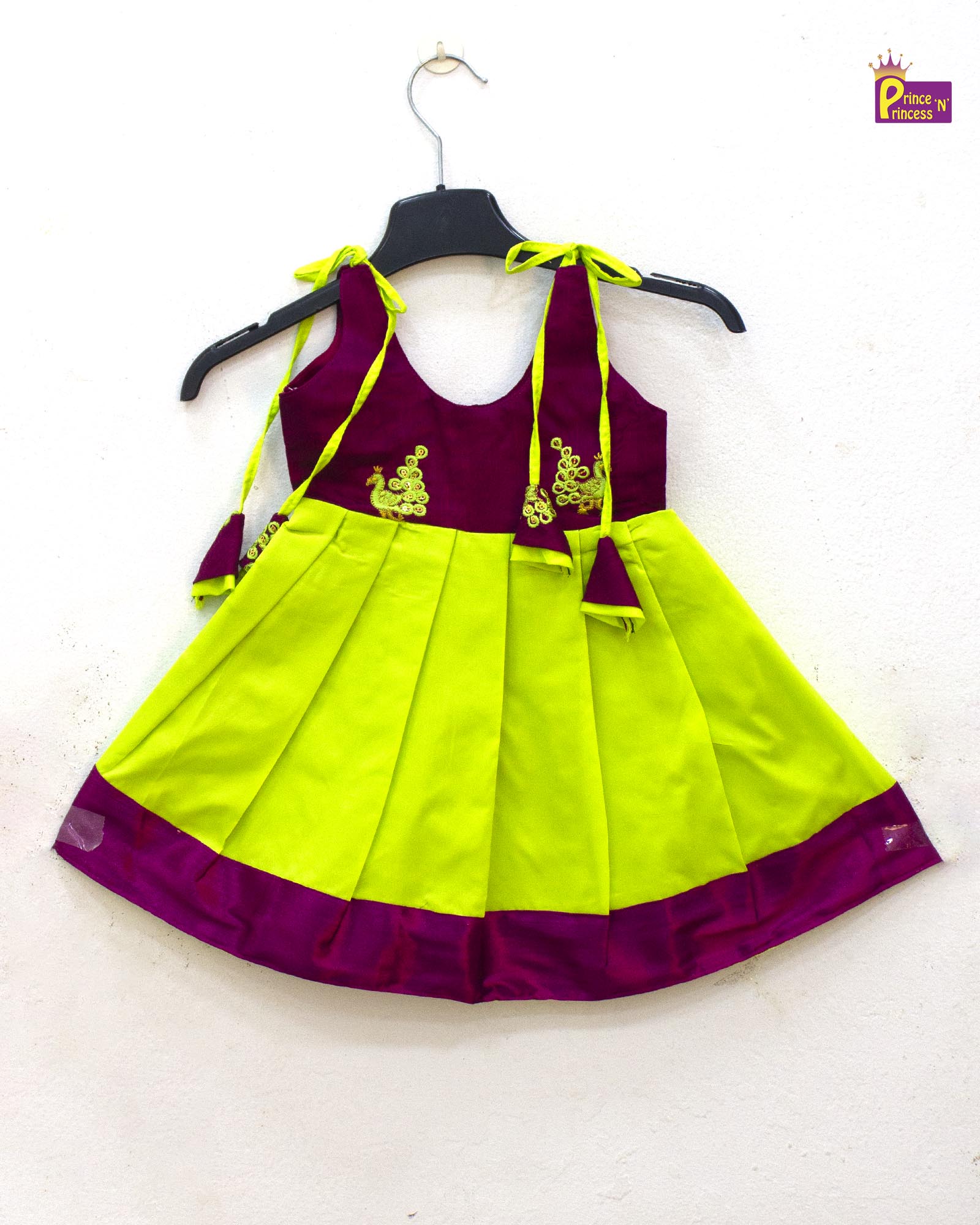 New born Green Whine Knot Frock LF1385 - Prince N Princess