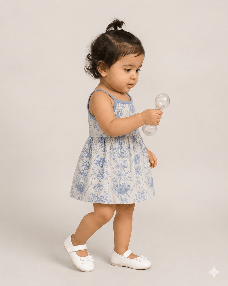 New Born Jabla White with Light Blue JB015 for kids festival wear