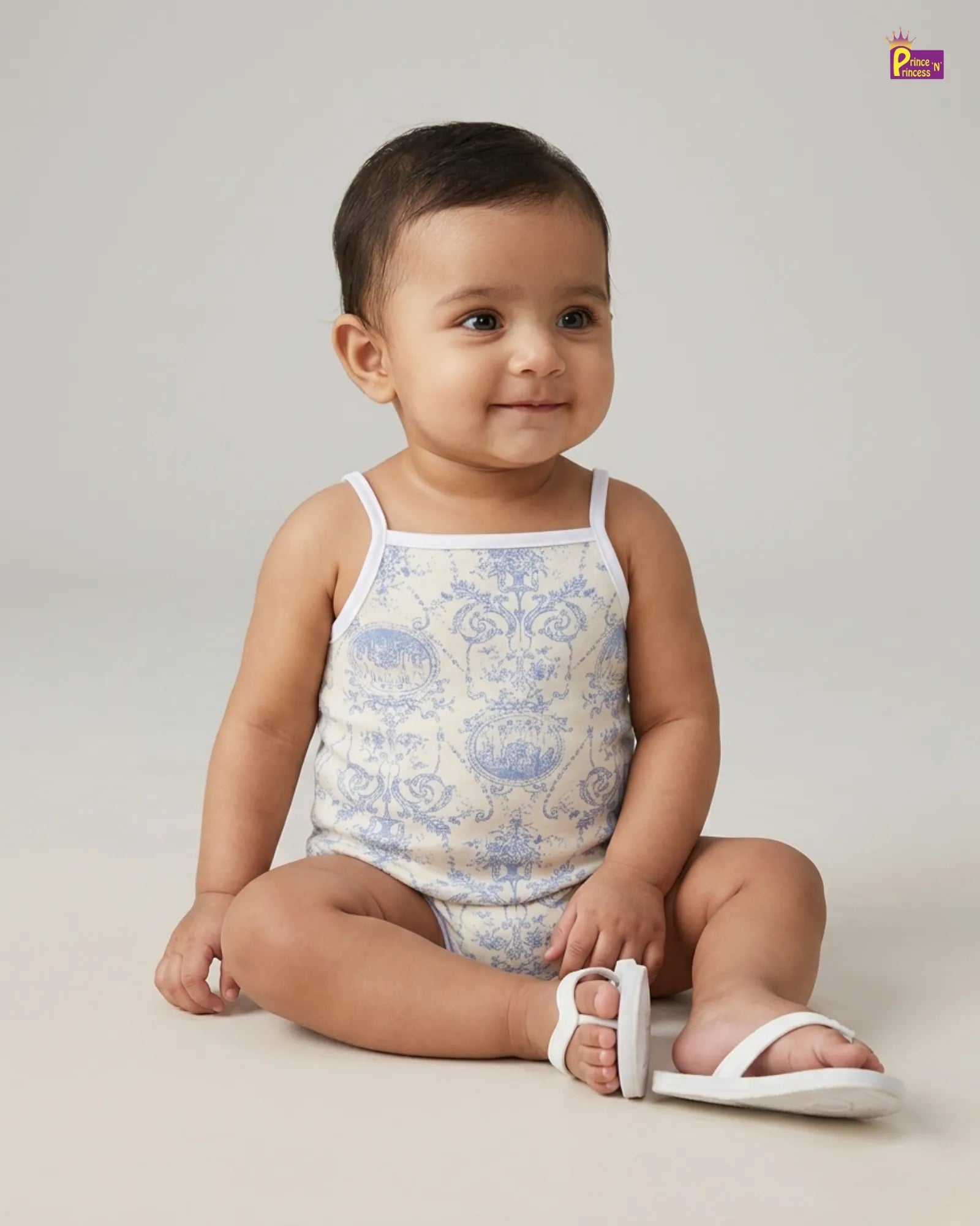 New Born Jabla White with Light Blue JB015 for kids festival wear