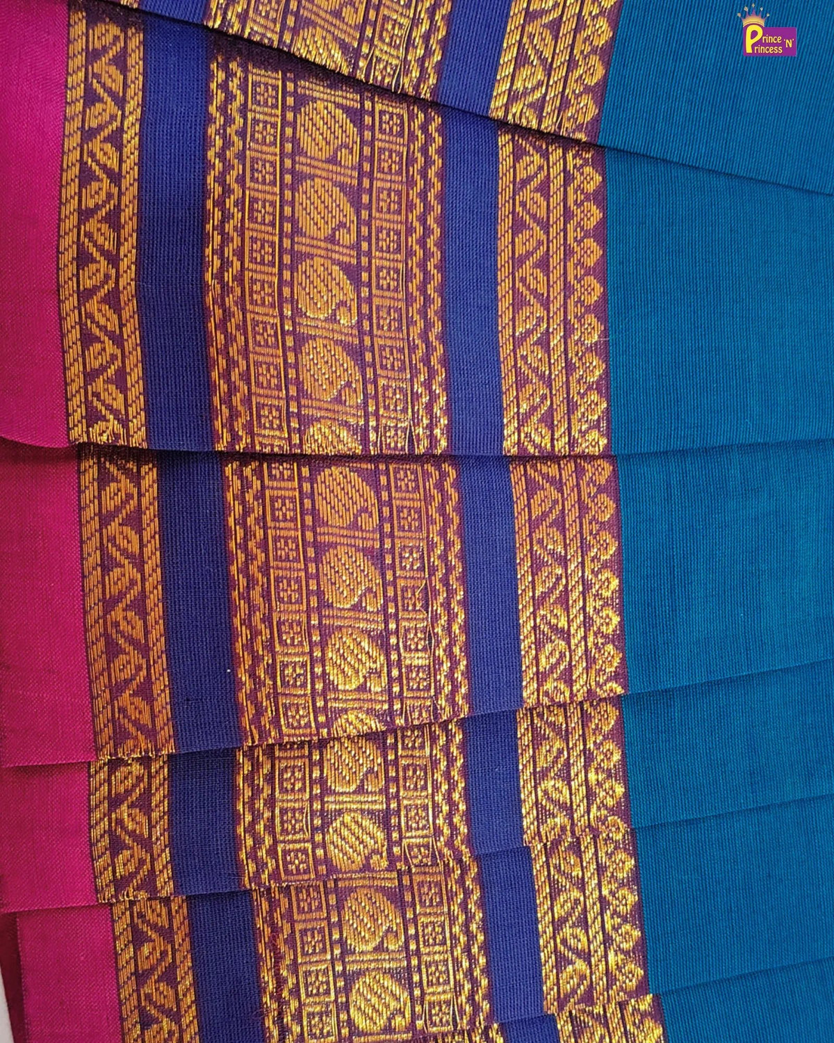New Born peacock blue Chettinad Cotton Frock LF1679 for kids festival wear