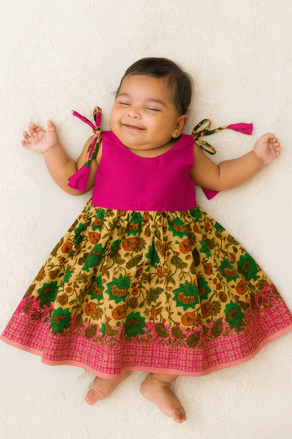 New born Pink Knot Frock LF1404 - Prince N Princess