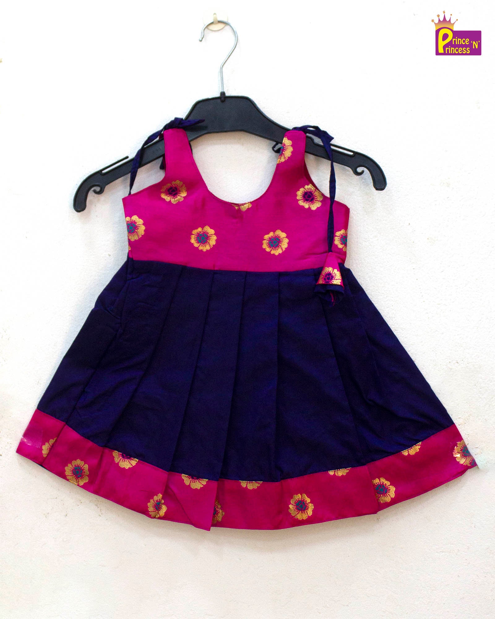 newborn traditional pattu frock pink navy naming ceremony dress princenprincess