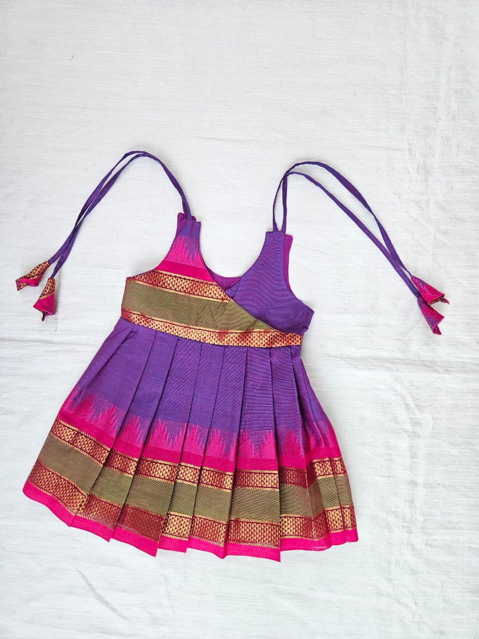 newborn chettinad cotton frock purple v neck baby comfort dress princenprincess